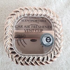 Bath & Body Works Braided Bevel Gold Scentportable Holder Car Visor Clip.